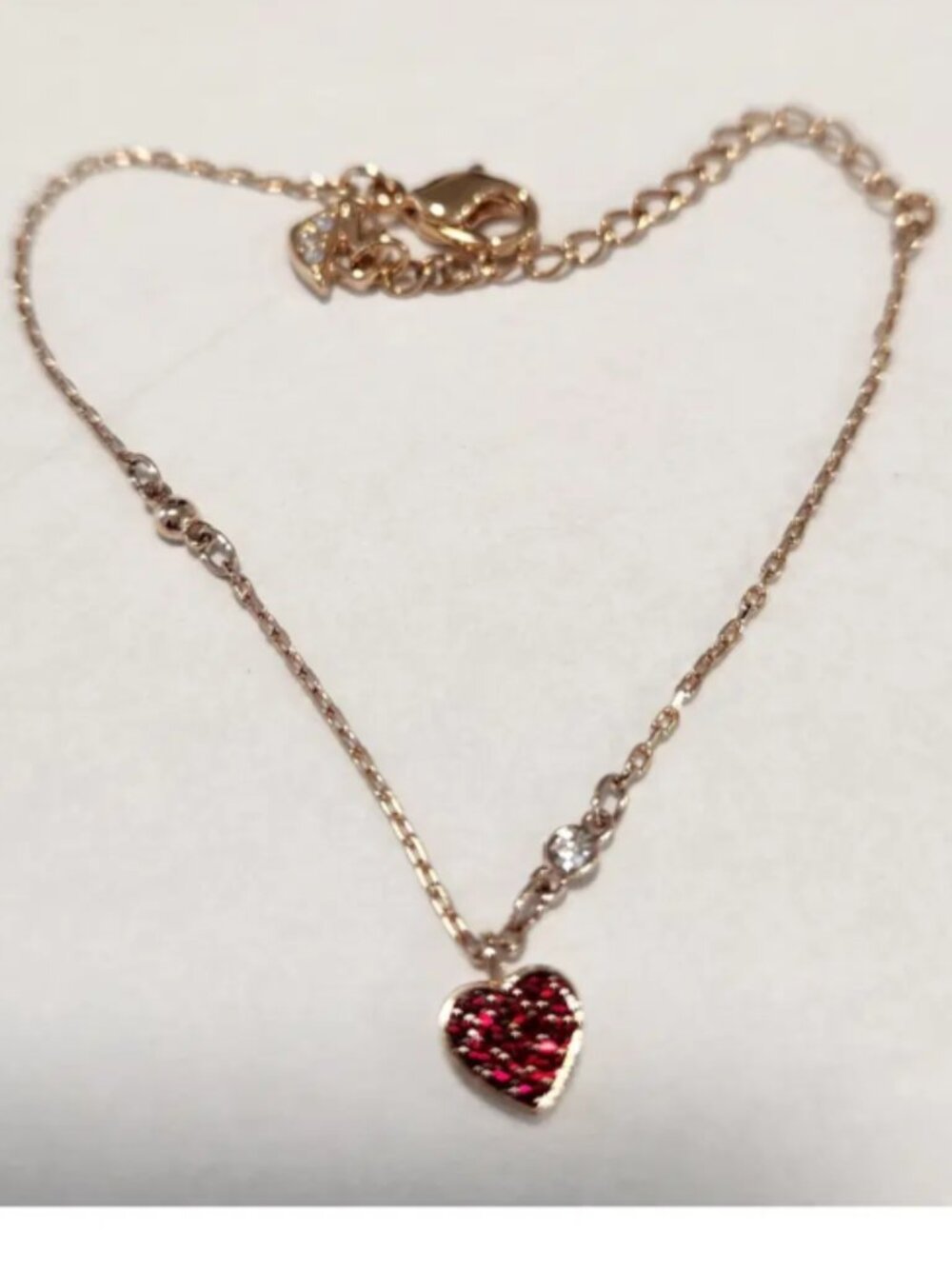 Swarovski Red Pavé Heart Crystal Necklace
